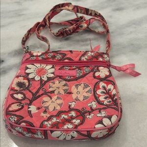 Vera Bradley Pink and White Floral Crossbody Bag